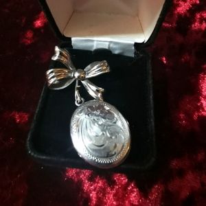 The 50's SMIBO Sterling locket brooch